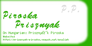 piroska prisznyak business card